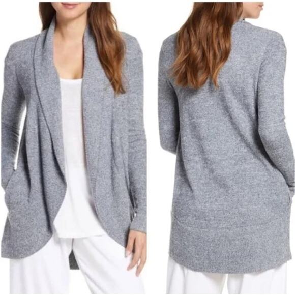 Barefoot Dreams Gray CozyChic Lite Circle Cardi Open Front Cardigan Size Medium - Picture 1 of 13